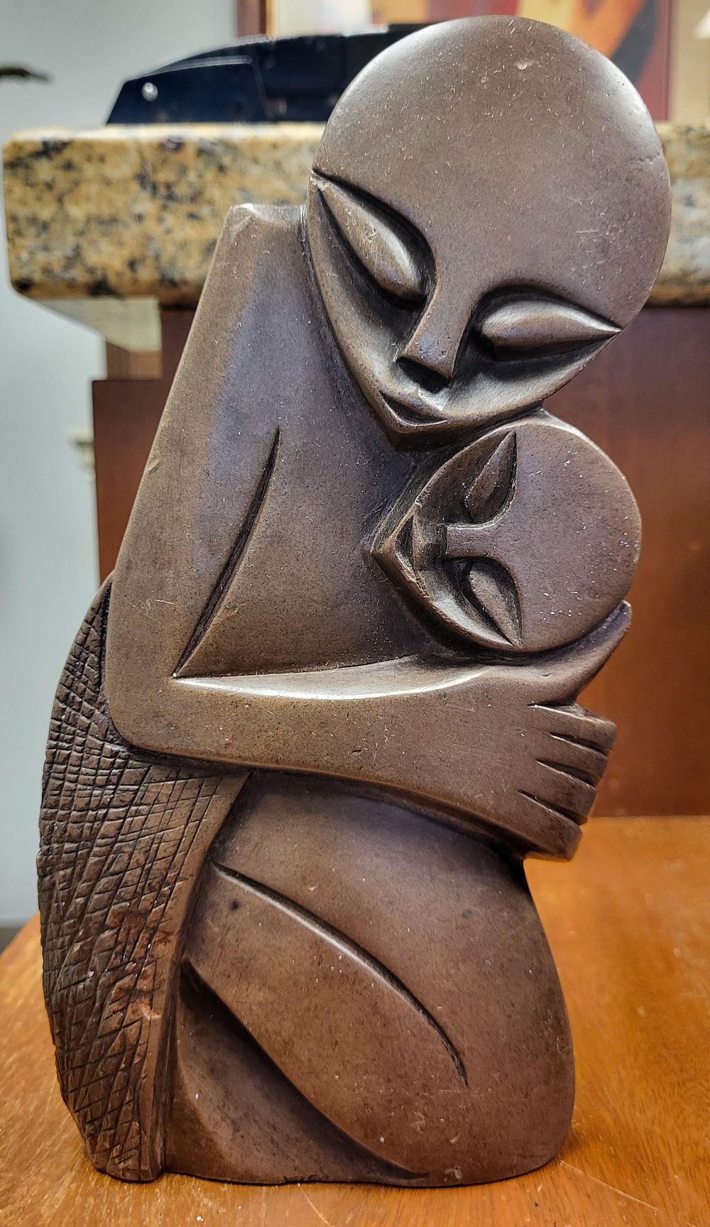 Lot 6151 – hand carved shona stone sculpture mother & child