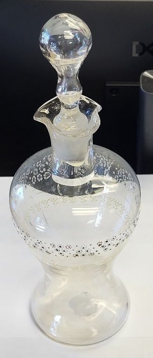 Lot 6306 – antique bohemian enamel art glass bottle w/stopper