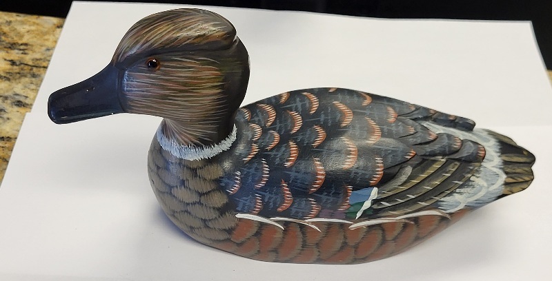 Vtg carved wood duck decoy folk art