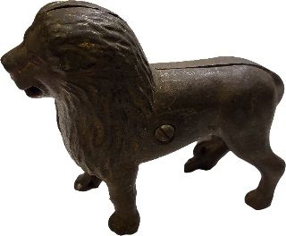 Lot 6506 – rare cast iron 1900-20’s AC Williams lion bank