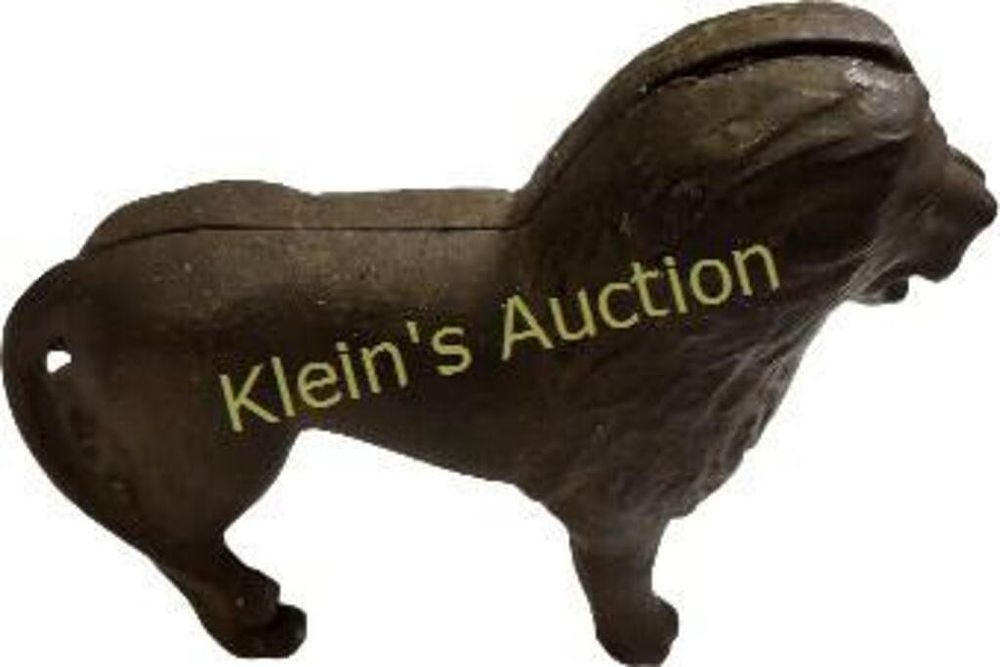 Lot 6506 – rare cast iron 1900-20’s AC Williams lion bank