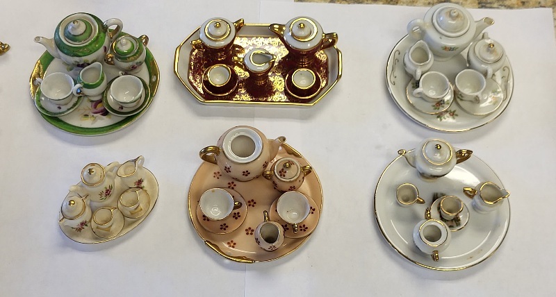 6 sets miniature tea sets limoge, occ Japan etc