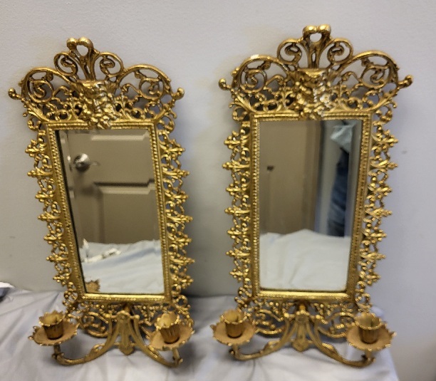 2 Italian Bacchus mirrored wall sconces VMC 2xbid
