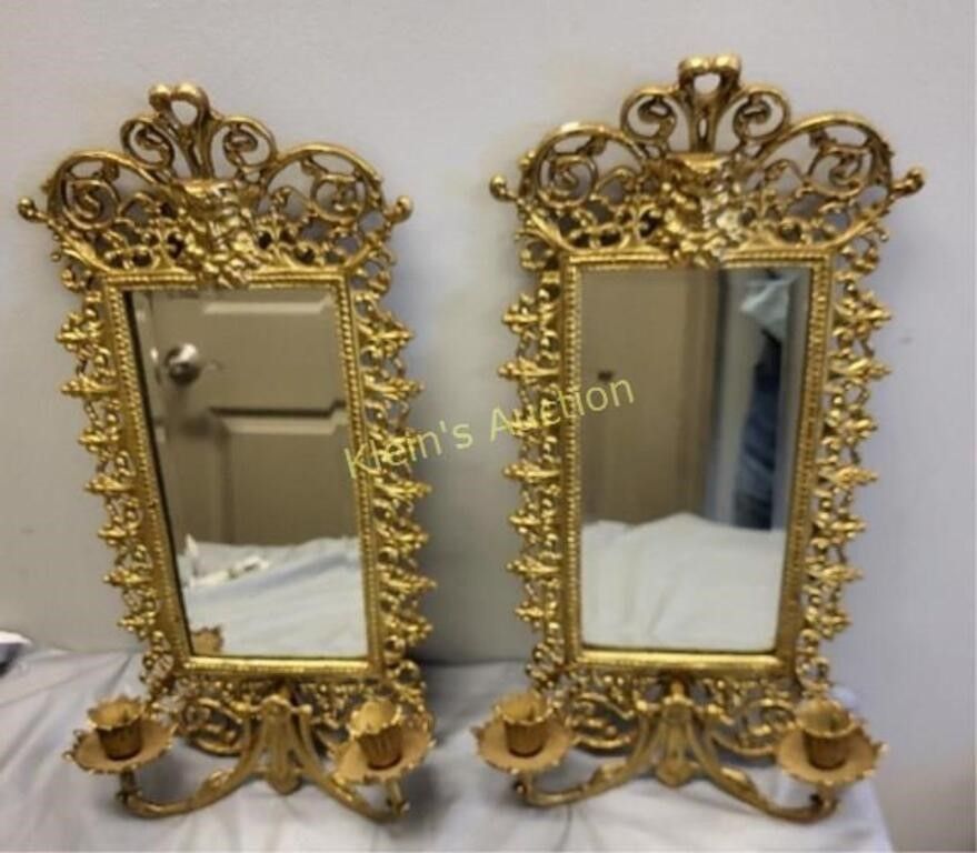 Lot 6512 – 2 Italian bacchus mirrored wall sconces VMC 2xbid