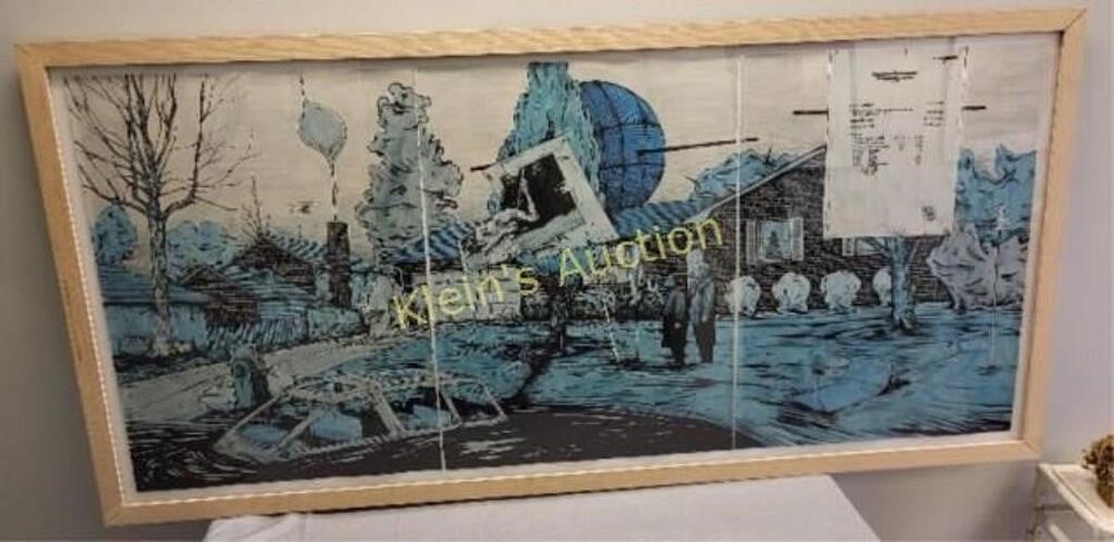 Lot 6713 – William Buchina Triptych Scenery in Blue #5