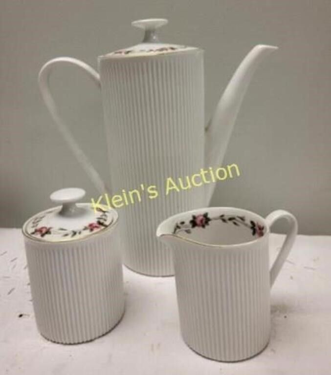 Lot 6364 – Germany Porcelain coffee pot, creamer & sugar