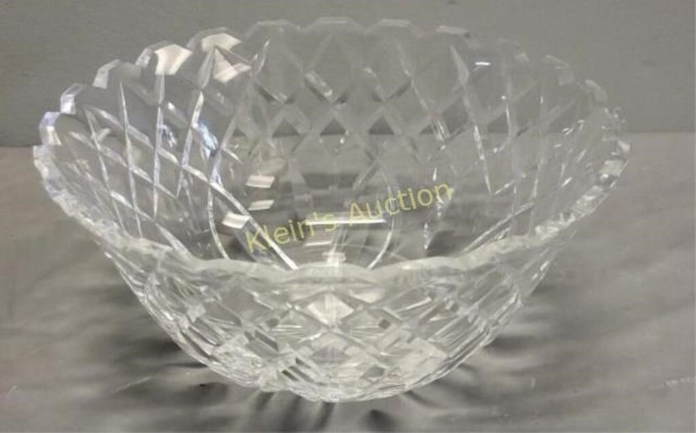 Lot 6540 – Waterford? Square Cut lead crystal bowl vtg!