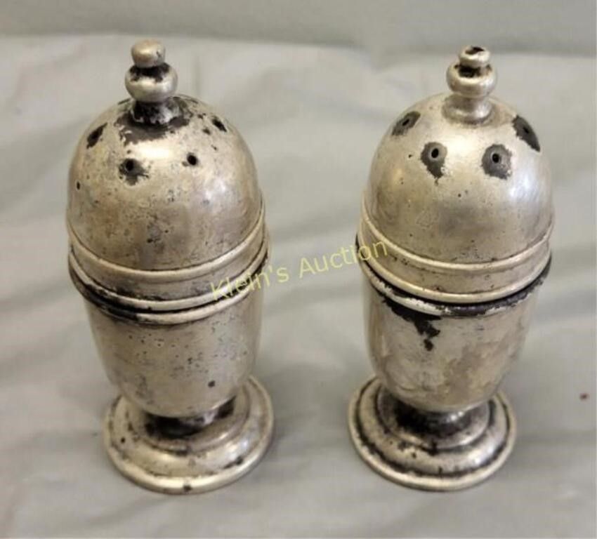 Lot 6543 – antique sterling salt & pepper shakers Webster!