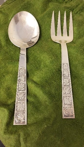 Lot 6719 – David Anderson Oslo 830 silver salad fork & spoon