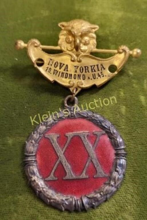 Lot 6583 – medal fraternal W Volk schlaraffia NY stuggart