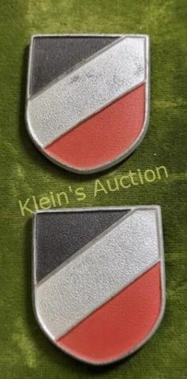 Lot 6594 – 2 german WWII Heer Tropical Pith helmet shields 2 x bid
