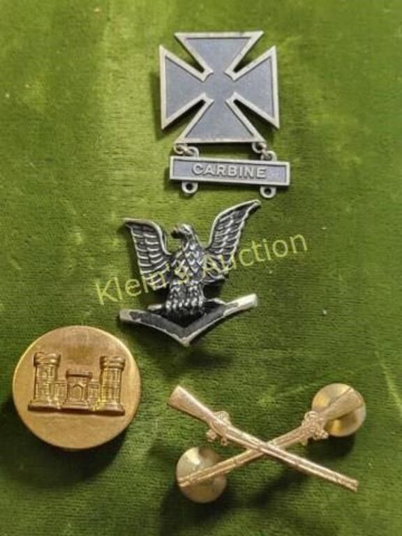 Lot 6593 – sterling too! US army WWII era? military pins