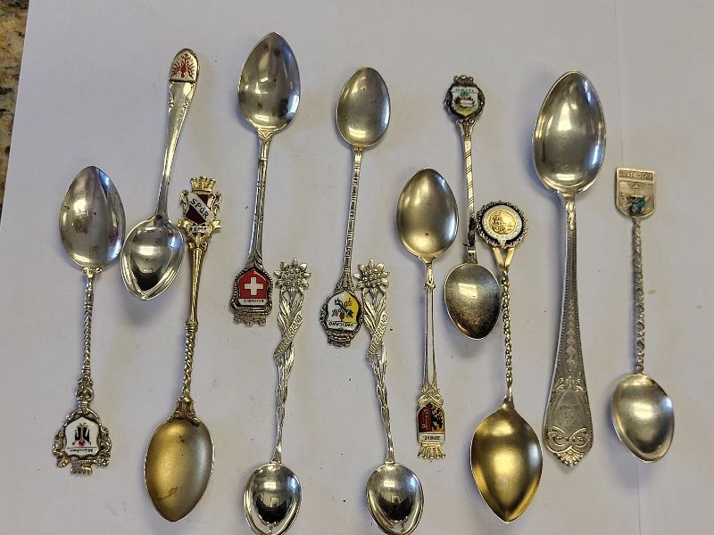 Lot 6588 – sterling & coin silver demitasse spoons 12xbid