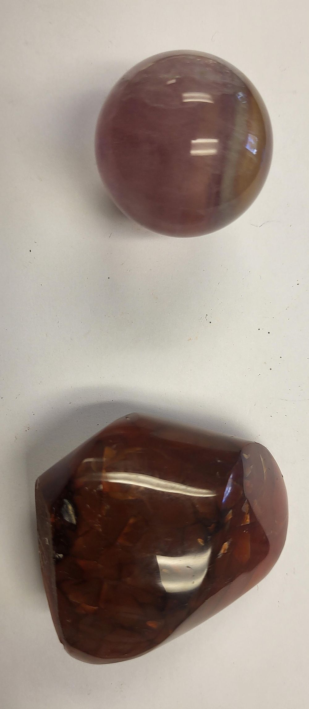 Lot 6502 – spirit quartz w/stand & polished carnelian flamed