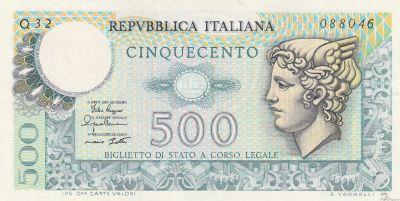 Italy 500 Lire 1979, Pick#95, UNC