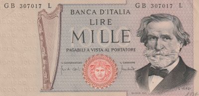 Italy 1000 Lire 1971, Pick#101b, UNC