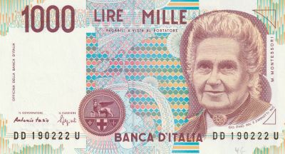 Italy 1000 Lire 1990, Pick#114, UNC