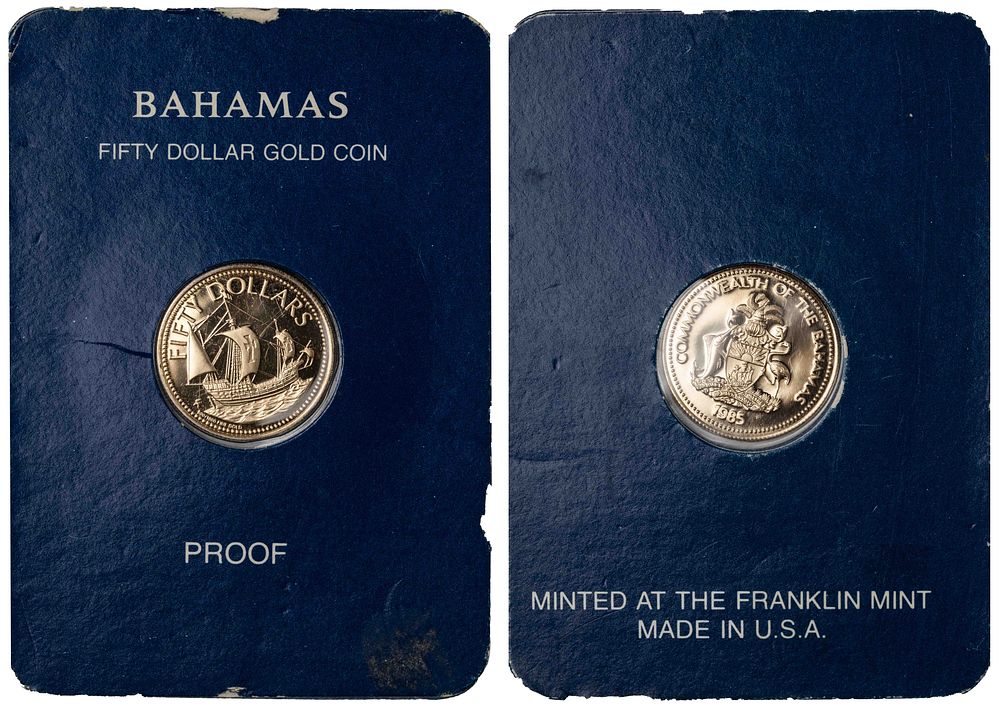 Bahamas 50 Dollars 1985. KM-108; Gold (.500), 2,68 g.; Proof