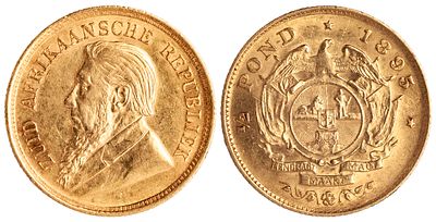 South Africa 1/2 Pound 1895. KM-9.2; Gold (.917), 3,98 g.; 19.4 mm; Mintage: 134.974; XF