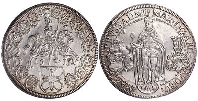 Germany Teutonic Order 1 Thaler 1613. KM-25, Dav CCT# 5853, Prokisch# 64d; MT# 366-369; 