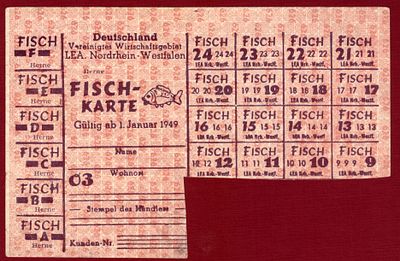 Germany Food Coupon Sheet 1949. XF
