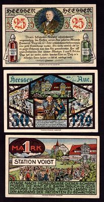 Germany Eilsen Bad 25, 50 Pfennig - 1 Mark Notgeld Set 1921. 3 pcs. AU