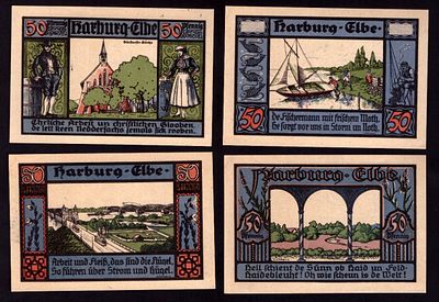 Germany Harburg on Elbe 4 x 50 Pfennig 1921. 4 pcs. UNC