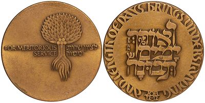 Israel Bronze State Medal 1982. "For Meritorious Service"