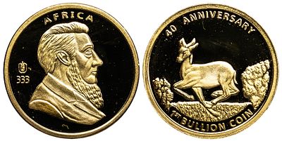 South Africa Gold Medal 2007. Gold (.333), 0.51 g, 11 mm; 40 years Investment Coin; With COAs; Proof