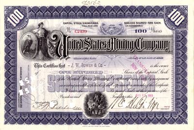 United States Mining Company 1903. Mining Company; XF