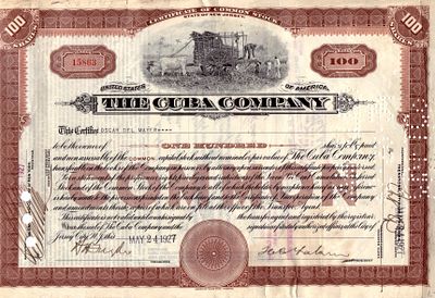 The Cuba Company 1927. Company; VF