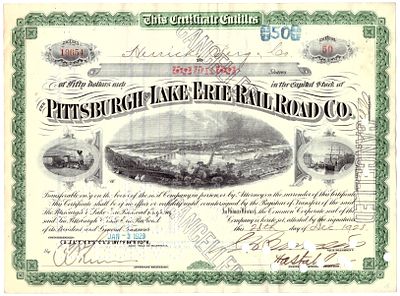 The Pittsburgh Lake Erie Railroad Company 1928. Railroad Company; XF