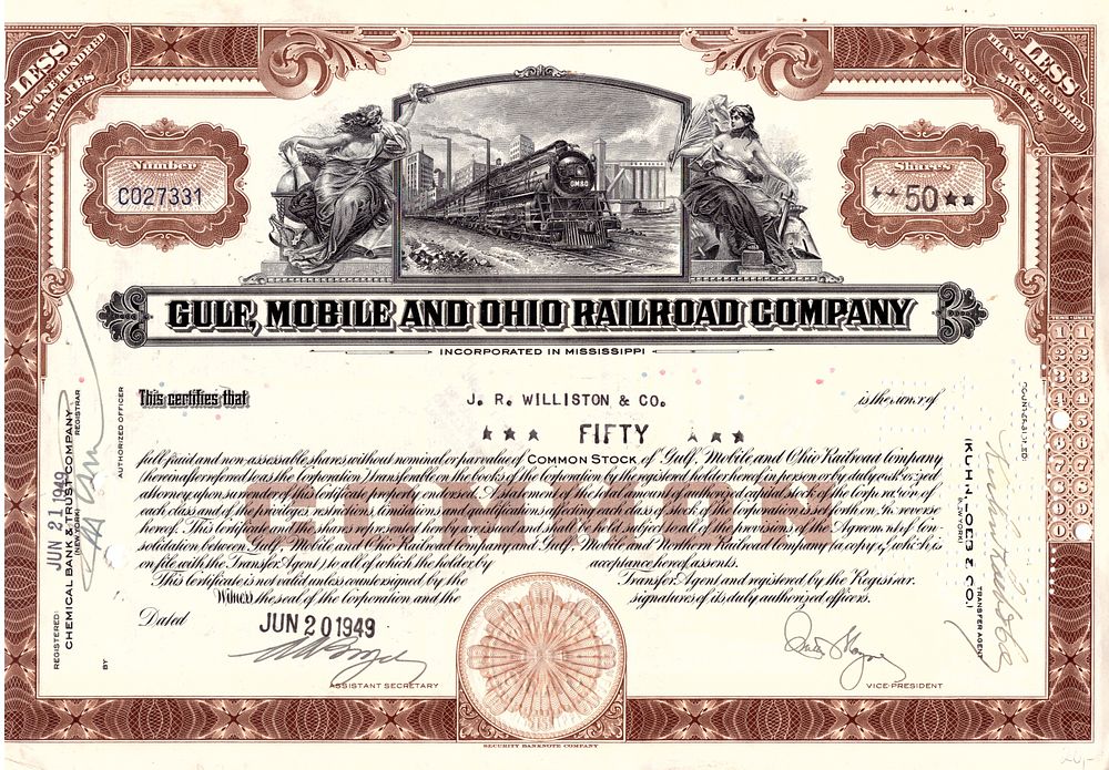 Gulf, Mobile and Ohio Railroad Company 1949. Railroad Company; XF