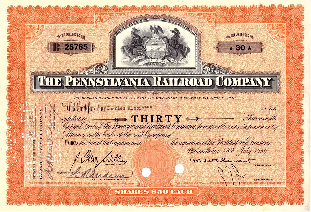 The Pennsylvania Railroad Company 1950. Railroad Company; XF