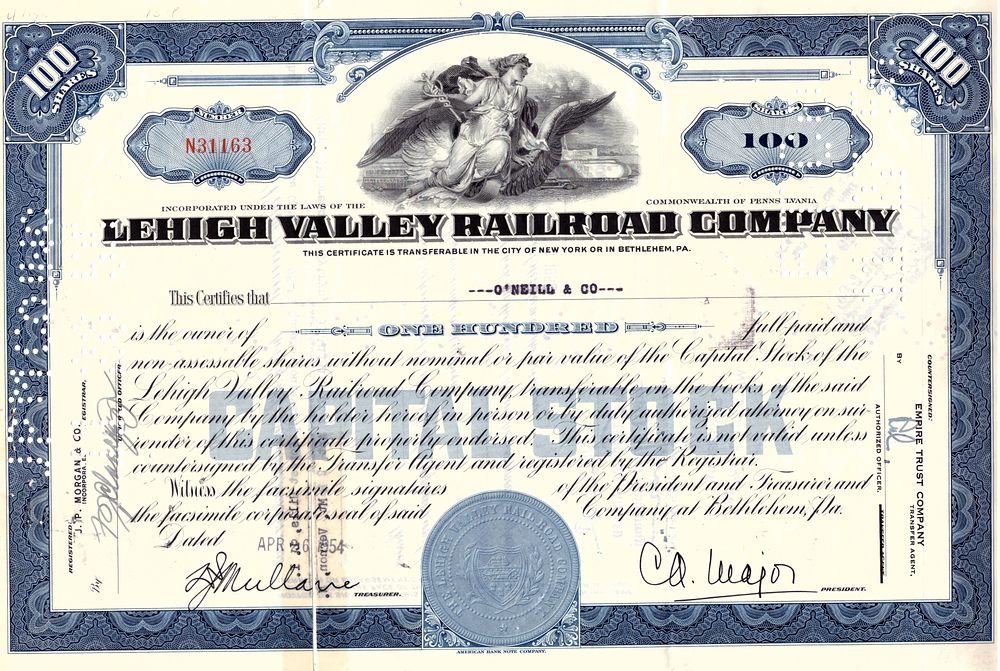 Lehigh Valley Railroad Company 1954. Railroad Company; XF