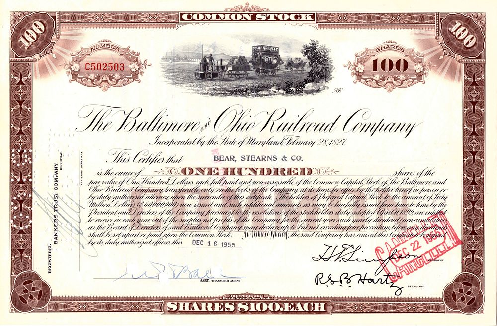 The Baltimore and Ohio Railroad Company 1955. Railroad Company; AU