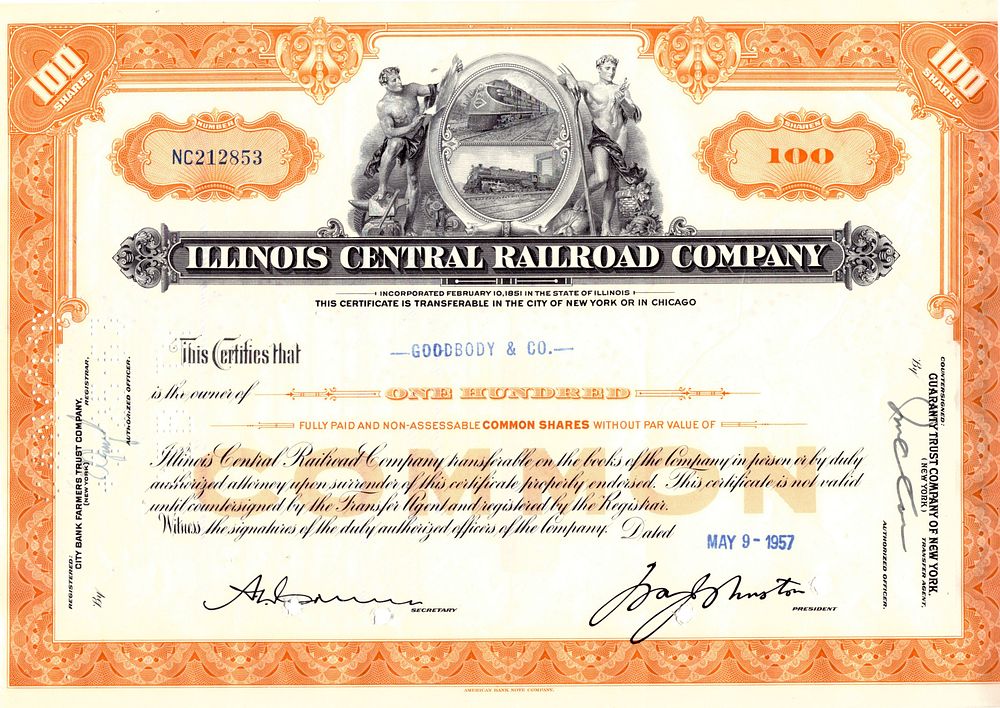 The Illinois Railroad Company 1957. Railroad Company; XF