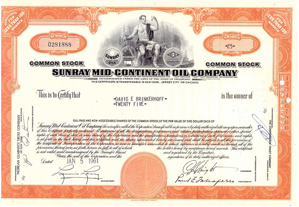 Sunray Mid-Continent Oil Company 1961. Oil Company; AU