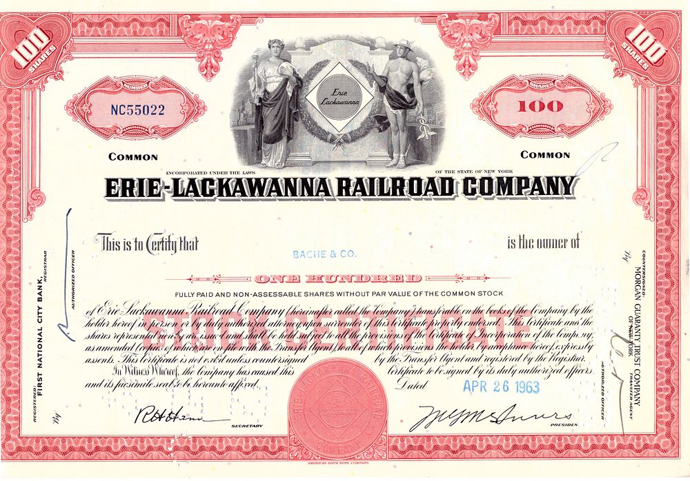 Erie-Lackawanna Railroad Company 1963. Railroad Company; AU