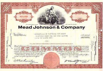 Mead Johnson and Company 1963. Company; XF