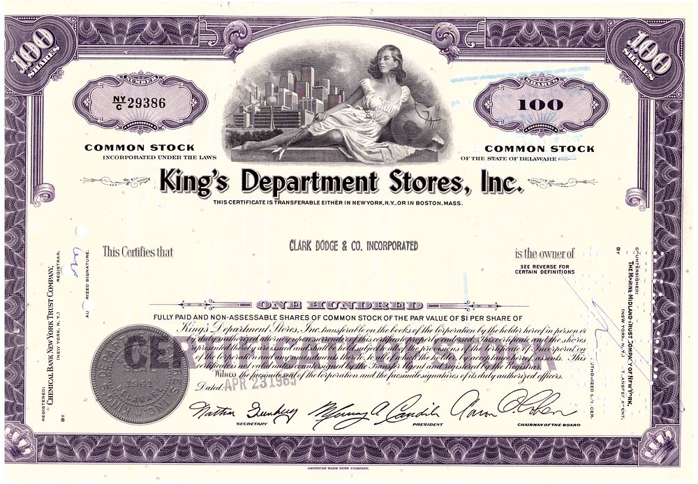 Kings Department Stores 1965. Stock; AU
