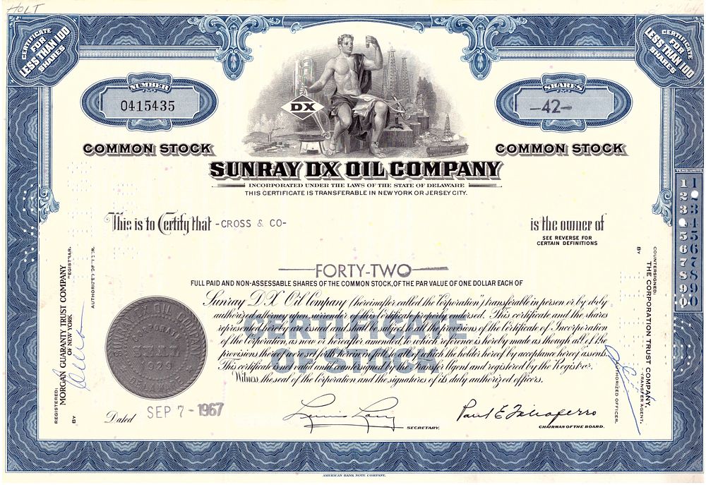 Sunray Dx Oil Company 1967. Oil Company; AU