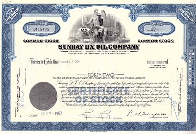 Sunray Dx Oil Company 1967. Oil Company; AU