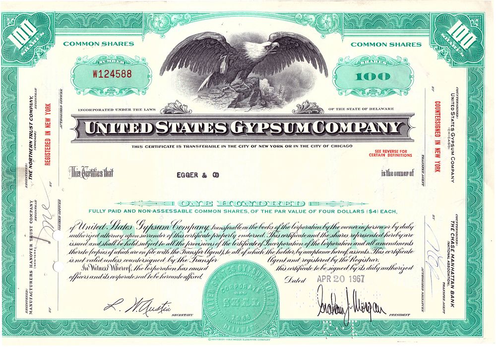 United States Gypsum Company 1967. Gypsum Company; XF