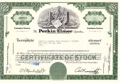 The Perkin-ElmerCorporatoin 1968. Stock; XF