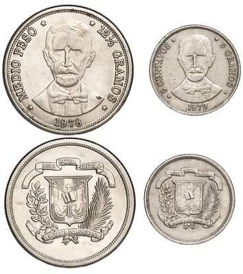 Dominican Republic Coins. 2 pcs. VF-AU