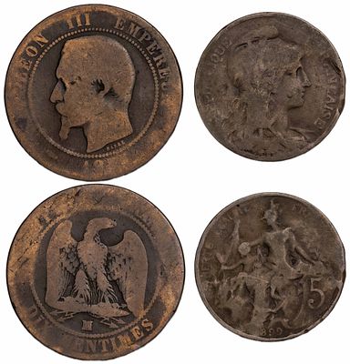 France Coins. 2 pcs. F