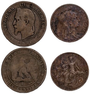France Coins. 2 pcs. F