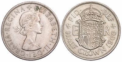 Great Britain 1/2 Crown 1966. KM-908; Mintage 19,417,600; AU
