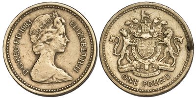 Great Britain 1 Pound 1983. KM-933; Mintage 443,053,510; XF